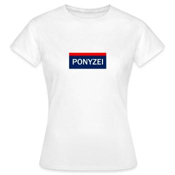 PONYZEI POLIZEI ÖSTERREICH WIEN OIDA GRAZ LINZ - Frauen T-Shirt - Weiß - Vorne - AI Model Female 172 dark (172cm)