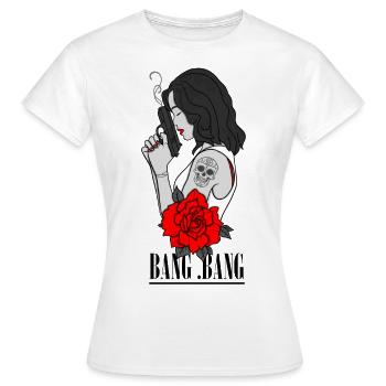 Bang Bang - T-shirt Femme - blanc - Devant - AI Model Female 172 dark (172cm)
