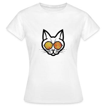 Matrix cat - Frauen T-Shirt - Weiß - Vorne - AI Model Female 172 dark (172cm)