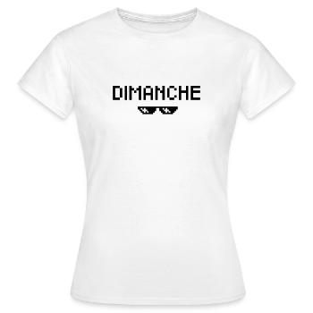DIMANCHE - T-shirt Femme - blanc - Devant - AI Model Female 172 dark (172cm)