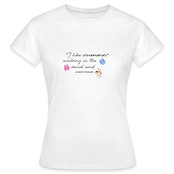 été, soleil, crème glacée, glace, typo, police, tongs - T-shirt Femme - blanc - Devant - AI Model Female 172 dark (172cm)