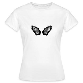 angelwings,flügel,aquarell,schwarz,engelsflügel - Frauen T-Shirt - Weiß - Vorne - AI Model Female 172 dark (172cm)