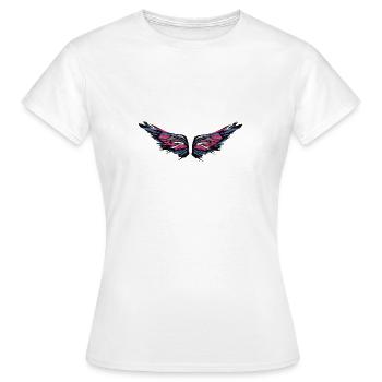 angelwings,flügel,aquarell,bunt,engelsflügel - Frauen T-Shirt - Weiß - Vorne - AI Model Female 172 dark (172cm)
