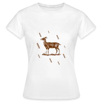 Chevreuils - Fauve - Nature - Forêt - T-shirt Femme - blanc - Devant - AI Model Female 172 dark (172cm)