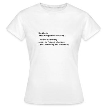 Woche - Frauen T-Shirt - Weiß - Vorne - AI Model Female 172 dark (172cm)