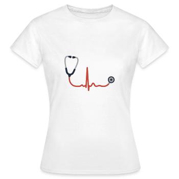 STETHOSCOPE DOCTOR HOSPITAL - Women's T-Shirt - white - Front - AI Model Female 172 dark (172cm)