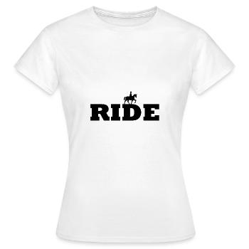 Monter à cheval cavalier faire du cheval fer à cheval - T-shirt Femme - blanc - Devant - AI Model Female 172 dark (172cm)