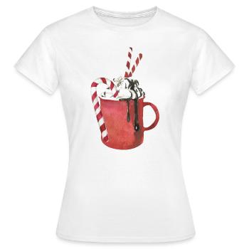 Heiße Schokolade und Marshmallows - Frauen T-Shirt - Weiß - Vorne - AI Model Female 172 dark (172cm)