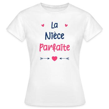 Parfaite Nièce - T-shirt Femme - blanc - Devant - AI Model Female 172 dark (172cm)