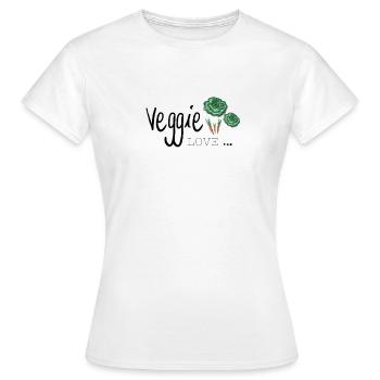 Veggie love - Women's T-Shirt - white - Front - AI Model Female 172 dark (172cm)