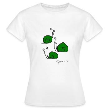 Schneckenmeeting © Chyropterum Innoxius - Frauen T-Shirt - Weiß - Vorne - AI Model Female 172 dark (172cm)