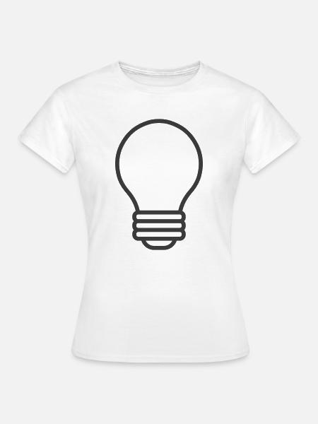Glühbirnen-Linien-Symbol - Frauen T-Shirt - Weiß