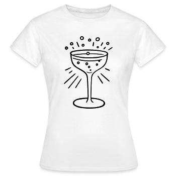 Bulles de verre et lignes rayonnantes - T-shirt Femme - blanc - Devant - AI Model Female 172 dark (172cm)