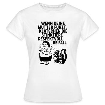 deine mutter witz furz stinktier - Frauen T-Shirt - Weiß - Vorne - AI Model Female 172 dark (172cm)