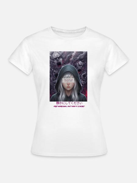 Hooded Vision: Stille Rebellion - Frauen T-Shirt - Weiß