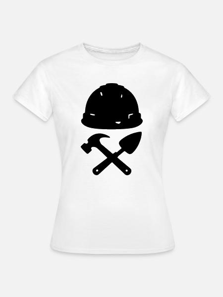 T-Shirt-Konstruktion – Builder Tools Helm - Frauen T-Shirt - Weiß