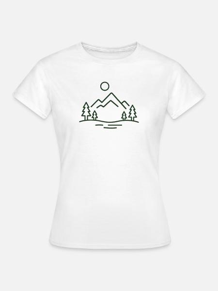 Berglandschaft Natur - Frauen T-Shirt - Weiß