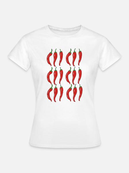 Chili Muster - Frauen T-Shirt - Weiß