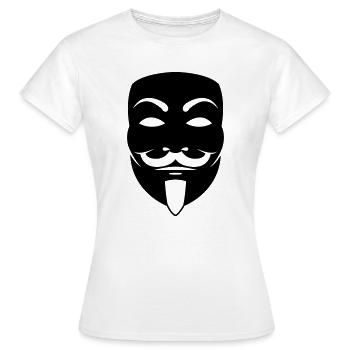 Masque Anonyme - T-shirt Femme - blanc - Devant - AI Model Female 172 dark (172cm)