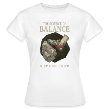 Boulderer Wissenschaft Des Gleichgewichts - Frauen T-Shirt - Weiß - Vorne - AI Model Female 172 dark (172cm)