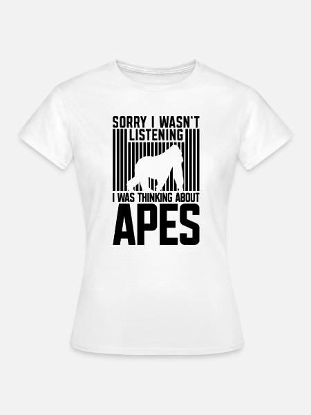 Affe Spruch Silhouette - Frauen T-Shirt - Weiß