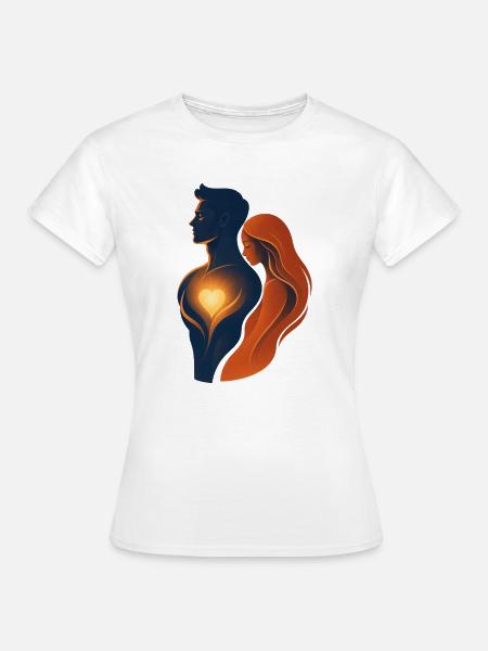 Umarme dich im leuchtenden Herzen - Frauen T-Shirt - Weiß