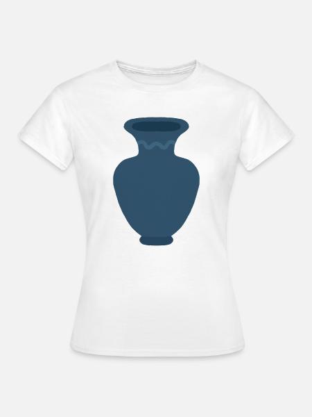 Azure Vase Silhouette Art - Frauen T-Shirt - Weiß