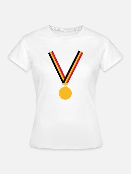 gold_medaille_be_3_clr - Frauen T-Shirt - Weiß