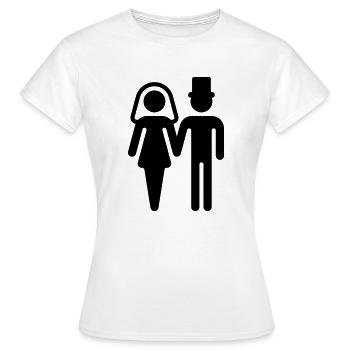 Mariée et marié / mariée Pair / Jeunes Mariés / - T-shirt Femme - blanc - Devant - AI Model Female 172 dark (172cm)