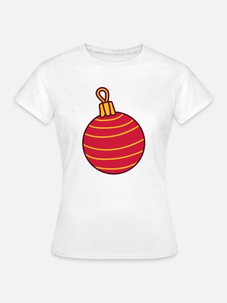 Schoene Christbaumkugel Design - Frauen T-Shirt - Weiß