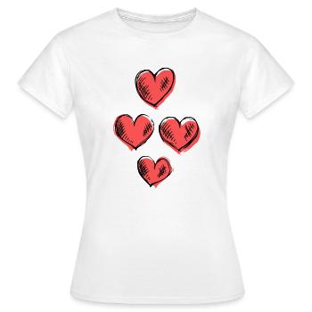 four hearts - Women's T-Shirt - white - Front - AI Model Female 172 dark (172cm)