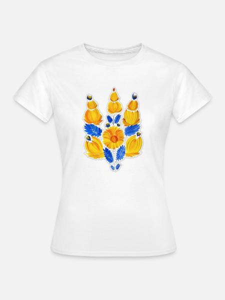 Ukrainischer Dreizack. Petrykivka Gemälde - Frauen T-Shirt - Weiß