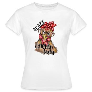 Crazy chicken lady Drôle de conception de ferme - T-shirt Femme - blanc - Devant - AI Model Female 172 dark (172cm)