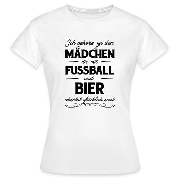 Fussball und Bier absolut glücklich sind - Frauen T-Shirt - Weiß - Vorne - AI Model Female 172 dark (172cm)