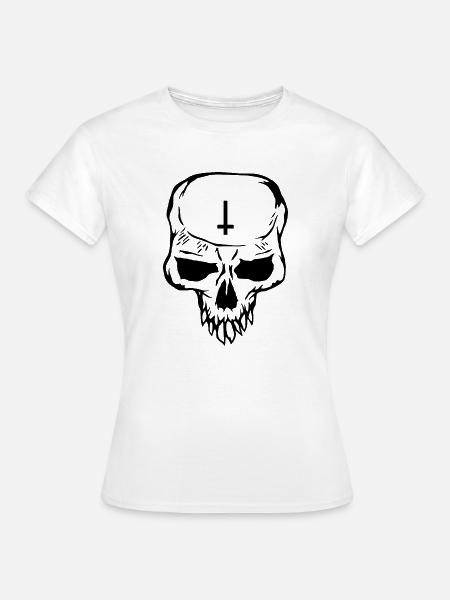 Antichrist Totenkopf - Frauen T-Shirt - Weiß