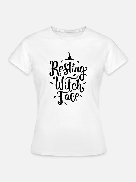 Ruhendes Hexengesicht - Frauen T-Shirt - Weiß