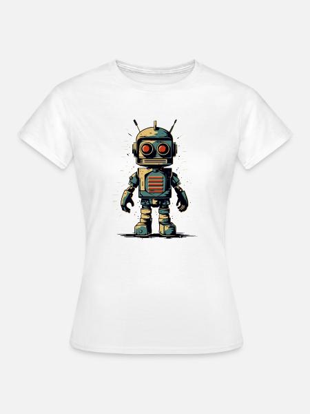 Retro-Stil Roboter - Frauen T-Shirt - Weiß