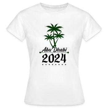 Palmiers d’Abu Dhabi 2024 - T-shirt Femme - blanc - Devant - AI Model Female 172 dark (172cm)