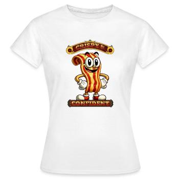 Bacon croustillant et confiant - T-shirt Femme - blanc - Devant - AI Model Female 172 dark (172cm)