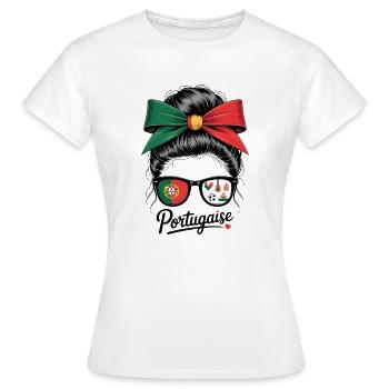 Portugiesisch - Frauen T-Shirt - Weiß - Vorne - AI Model Female 172 dark (172cm)