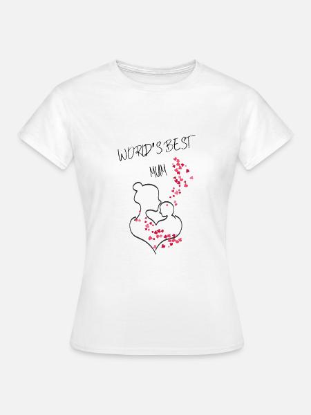 WORLD‘S BEST MUM - Frauen T-Shirt - Weiß