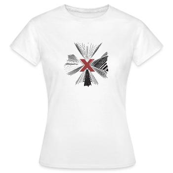Gratte-ciel, Hochhaus, Horizon, New York - T-shirt Femme - blanc - Devant - AI Model Female 172 dark (172cm)