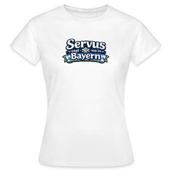 Servus in Bayern Grußdesign - Frauen T-Shirt - Weiß - Vorne - AI Model Female 172 dark (172cm)