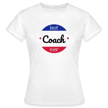Coach / Coaching / Trainer / Sport - Frauen T-Shirt - Weiß - Vorne - AI Model Female 172 dark (172cm)