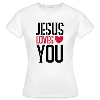Jésus t’aime - T-shirt Femme - blanc - Devant - AI Model Female 172 dark (172cm)