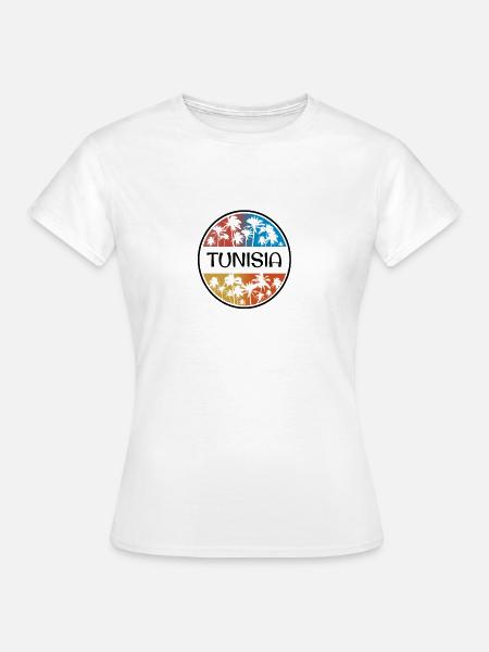 Tunisie Afrique Palmier Souvenir de vacances élégant - T-shirt Femme - blanc