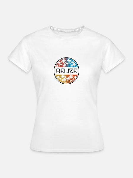 Belize Palme Stilvolles Urlaubssouvenir - Frauen T-Shirt - Weiß