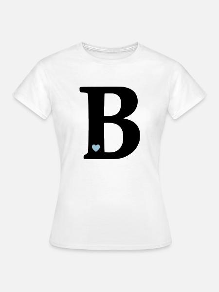 letra b) punto inicial - Camiseta mujer - blanco
