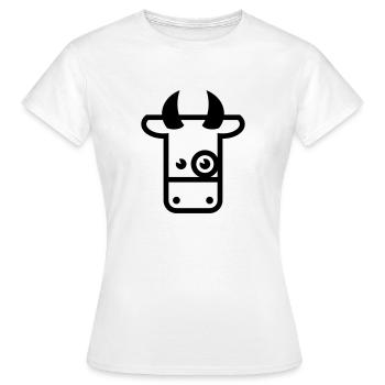 Vache / vache / Vache / Vaca / Vacca / Koe (1C) - T-shirt Femme - blanc - Devant - AI Model Female 172 dark (172cm)