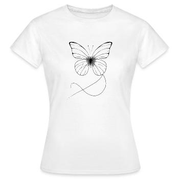 Papillon en filigrane - T-shirt Femme - blanc - Devant - AI Model Female 172 dark (172cm)